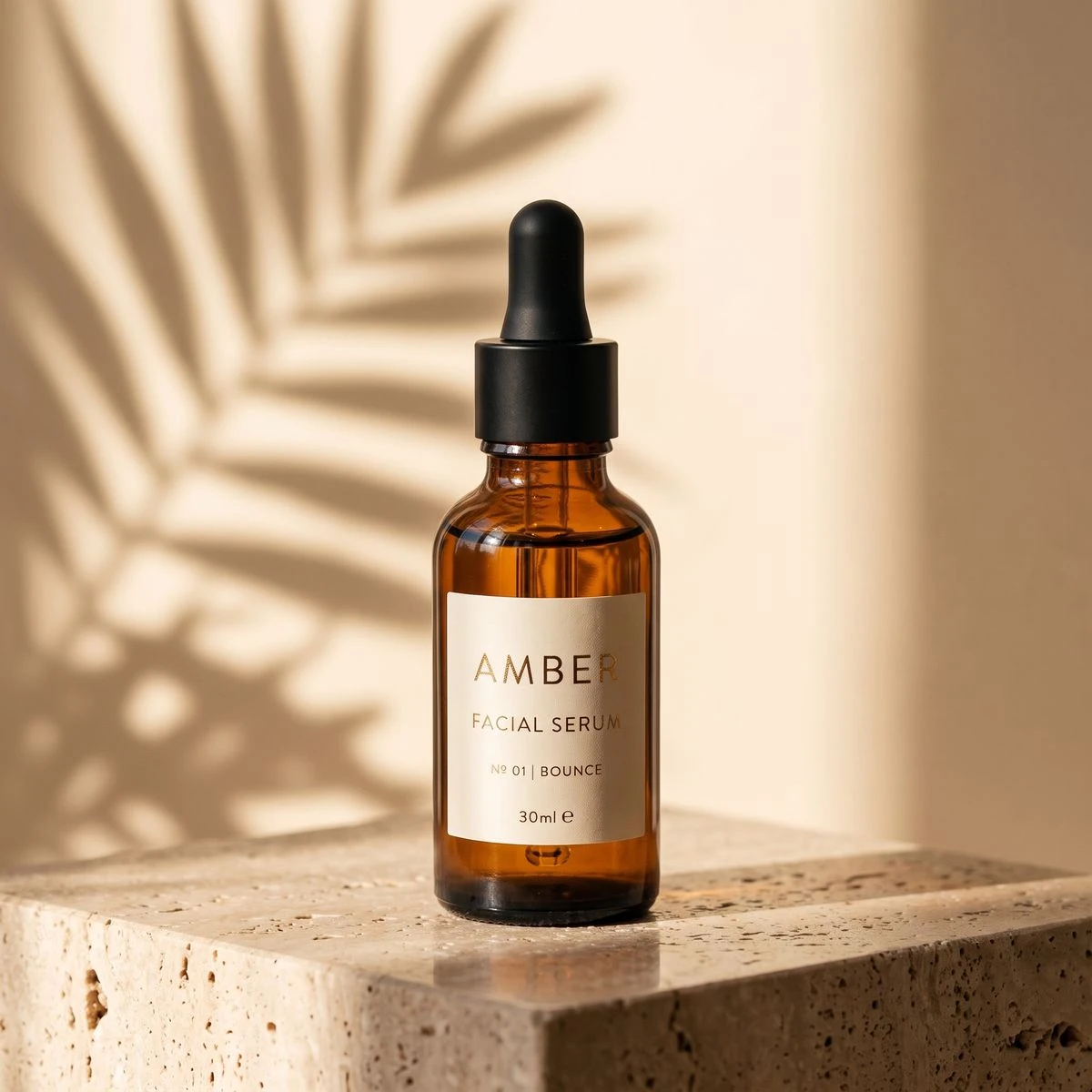 Studio-quality product photo of a serum bottle generated with Lume