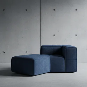 Modern sculptural blue cushion