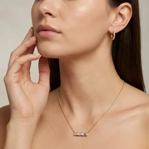 Elegant gold jewelry on model