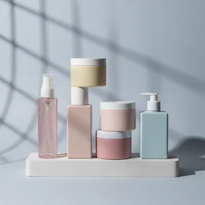 Colorful beauty product collection