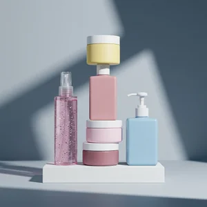Colorful beauty product collection