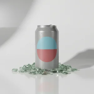 Refreshing Canned Drink on Ice