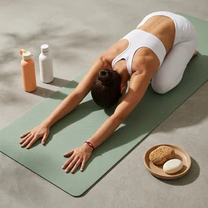 Outdoor yoga and wellness scene