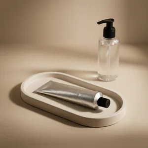 Minimalist skincare with shadows