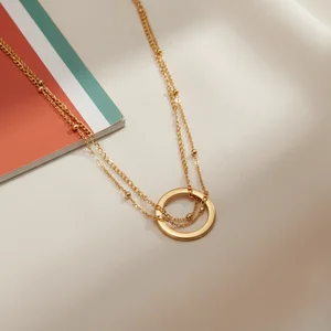 Layered Gold Circle Necklace