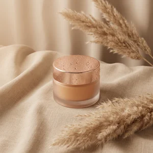 Elegant skincare on linen