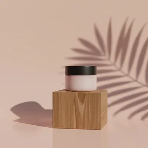 Botanical pink skincare jar