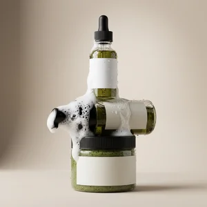 Stacked Green Skincare Bottles