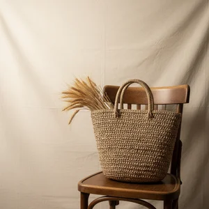 Rustic Woven Basket Bag
