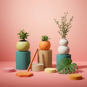 Playful pastel product display
