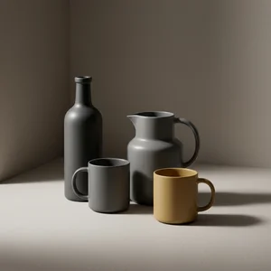 Rustic Ceramic Mugs Still Life