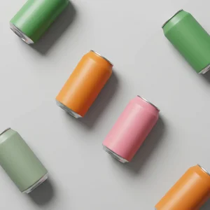 Colorful beverage can array