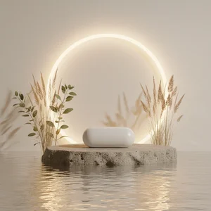 Elegant natural beauty mirror display
