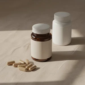 Wellness supplements on linen