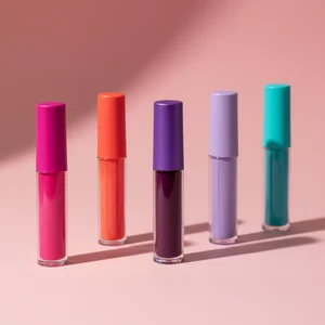 Colorful beauty pens on pink