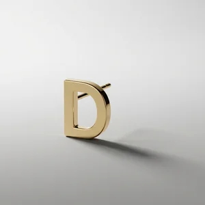 Minimalist gold initial earring