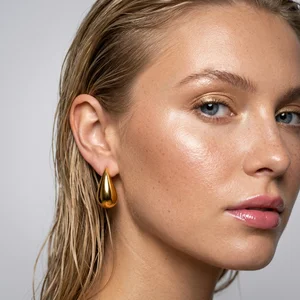Dewy beauty with gold earring