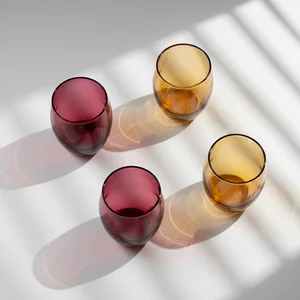 Vibrant Cocktail Glasses with Shadows
