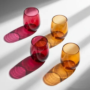 Vibrant Cocktail Glasses with Shadows