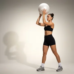 Activewear model with fitness sphere