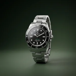 Luxury dive watch on green
