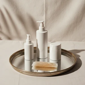 Elegant skincare on marble