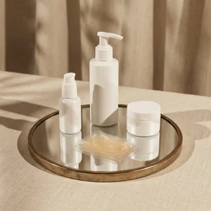 Elegant skincare on marble