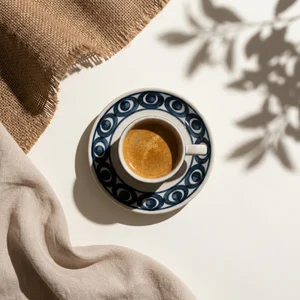 Morning espresso with strong light