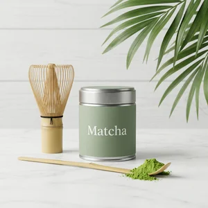 Calm matcha ritual scene
