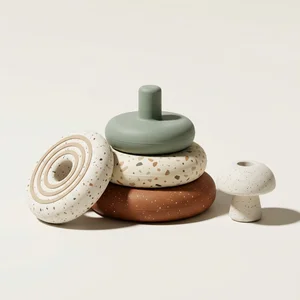 Minimalist speckled stacking objects
