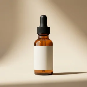 Minimal amber dropper bottle
