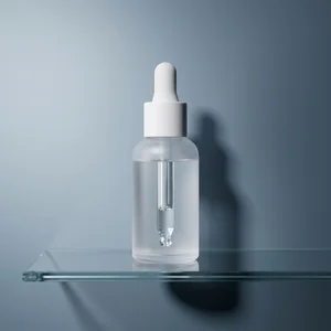 Minimalist serum on glass shelf