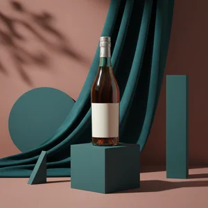 Bold product on teal drape