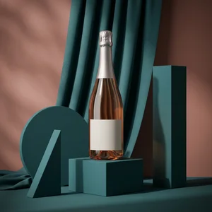 Bold product on teal drape