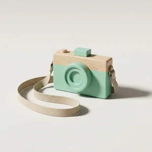 Charming wooden toy camera