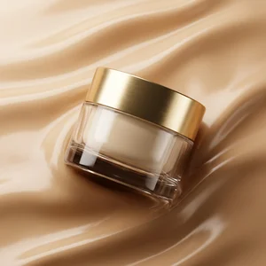 Luxury skincare in silk draping