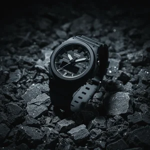 Rugged black timepiece