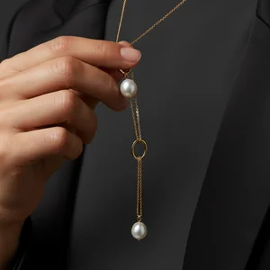 Elegant pearl drop necklace