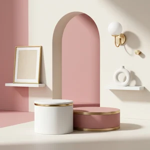 Pink minimalist studio display