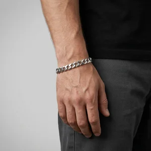 Bold silver chain bracelet