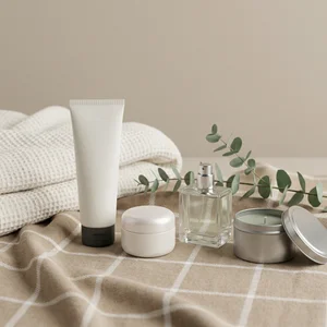 Cozy self-care on plaid