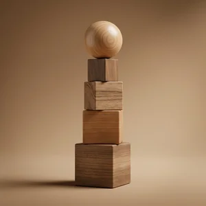 Artisanal wooden decor stack