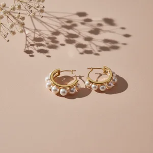 Delicate pearl earrings