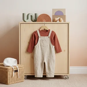 Cozy baby outfit in nursery
