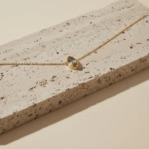 Minimalist Gold Stone Necklace