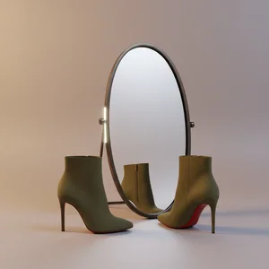 Chic green heel with mirror