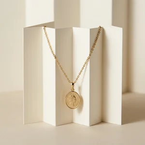 Minimalist gold pendant display