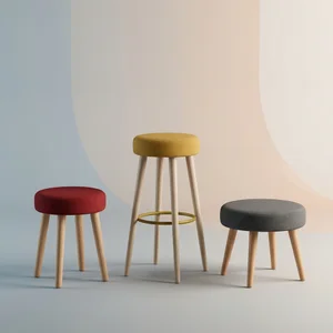 Modern stools on gradient background