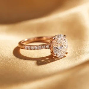 Elegant rose gold diamond ring