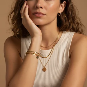 Golden bracelets and rings